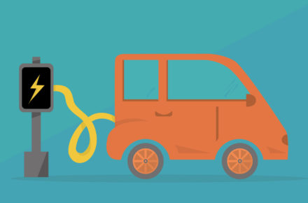 Elektroauto lädt an Wallbox